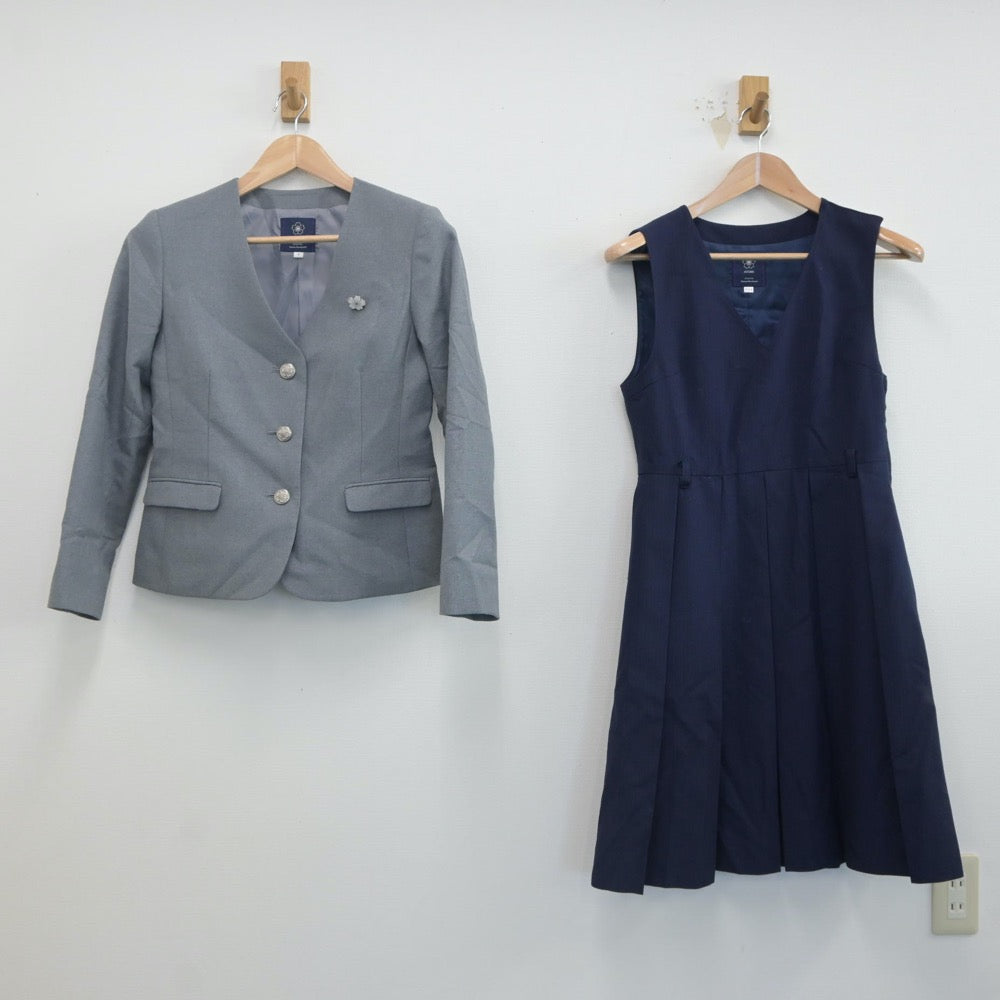 【中古】東京都 跡見学園中学校 女子制服 4点（ブレザー・ニット・ジャンパースカート）sf019909