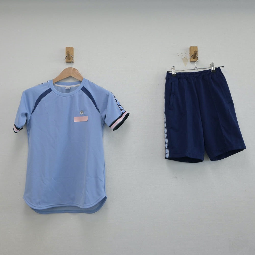 【中古】東京都 跡見学園中学校 女子制服 2点（体操服 上・体操服 下）sf019912