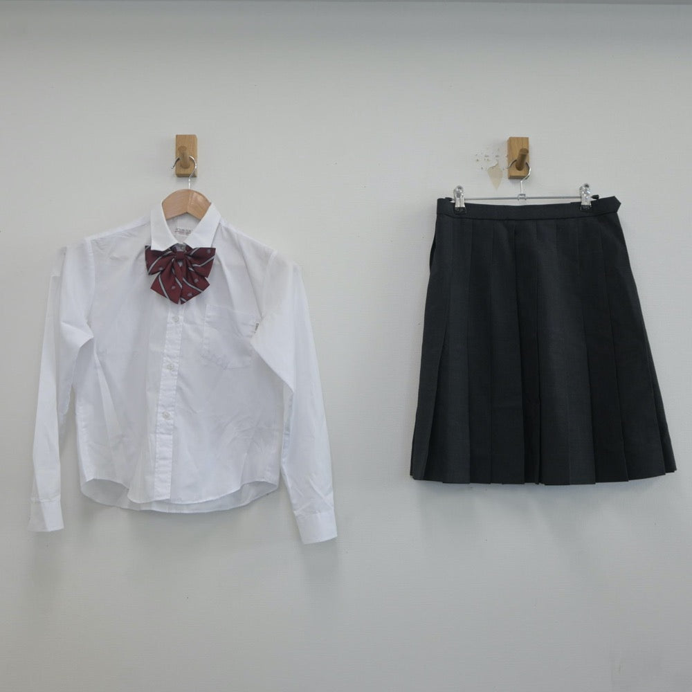 【中古】香川県 英明高等学校 女子制服 3点（シャツ・スカート）sf019919