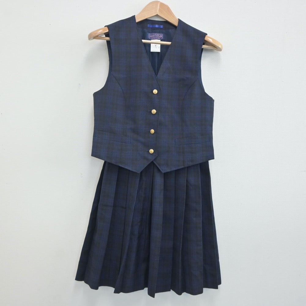 【中古】千葉県 幕張総合高等学校 女子制服 2点（ベスト・スカート）sf019920