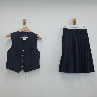 【中古】千葉県 幕張総合高等学校 女子制服 2点（ベスト・スカート）sf019920