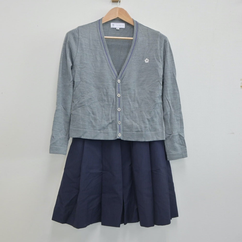 【中古】東京都 跡見学園高等学校 女子制服 3点（ニット・ニットベスト・スカート）sf019922