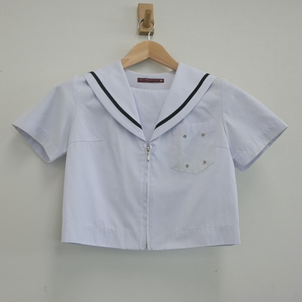 【中古】愛知県 豊明中学校 女子制服 2点（セーラー服・スカート）sf019942