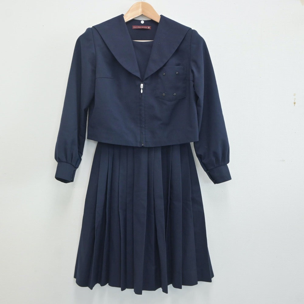 【中古】愛知県 豊明中学校 女子制服 3点（セーラー服・スカート）sf019943