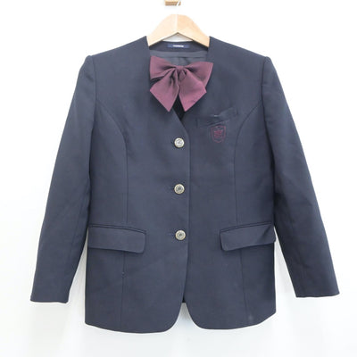 【中古】茨城県 水戸女子高等学校 女子制服 3点（ブレザー・ニット）sf019951