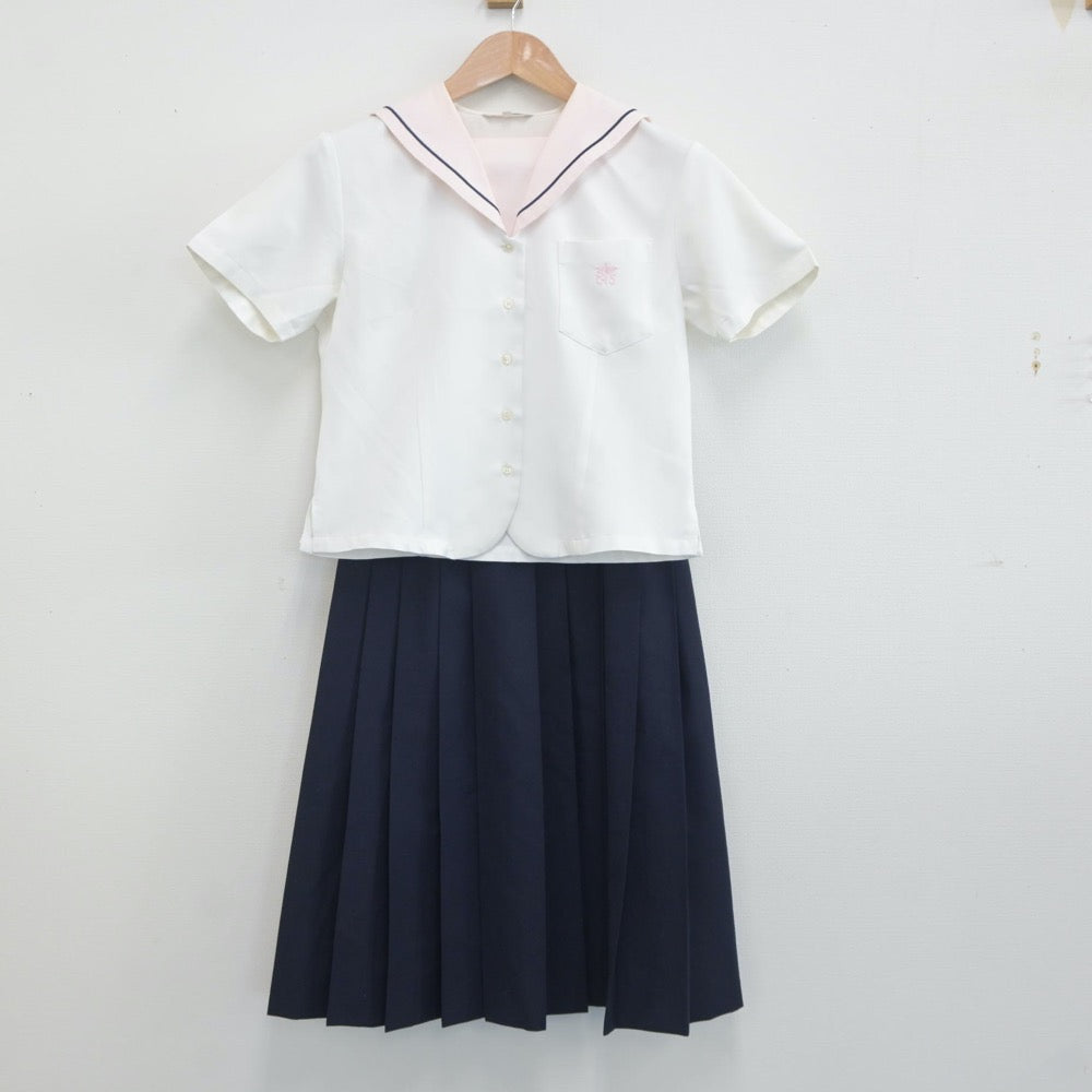 【中古】茨城県 水戸女子高等学校 女子制服 3点（セーラー服・スカート）sf019952