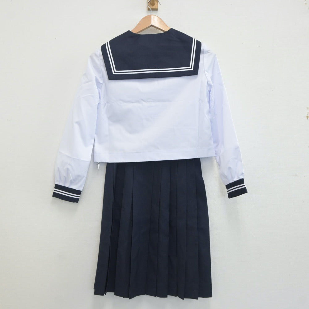 【中古】北海道 室蘭栄高等学校 女子制服 3点（セーラー服・スカート）sf019959