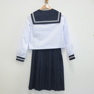 【中古】北海道 室蘭栄高等学校 女子制服 3点（セーラー服・スカート）sf019959