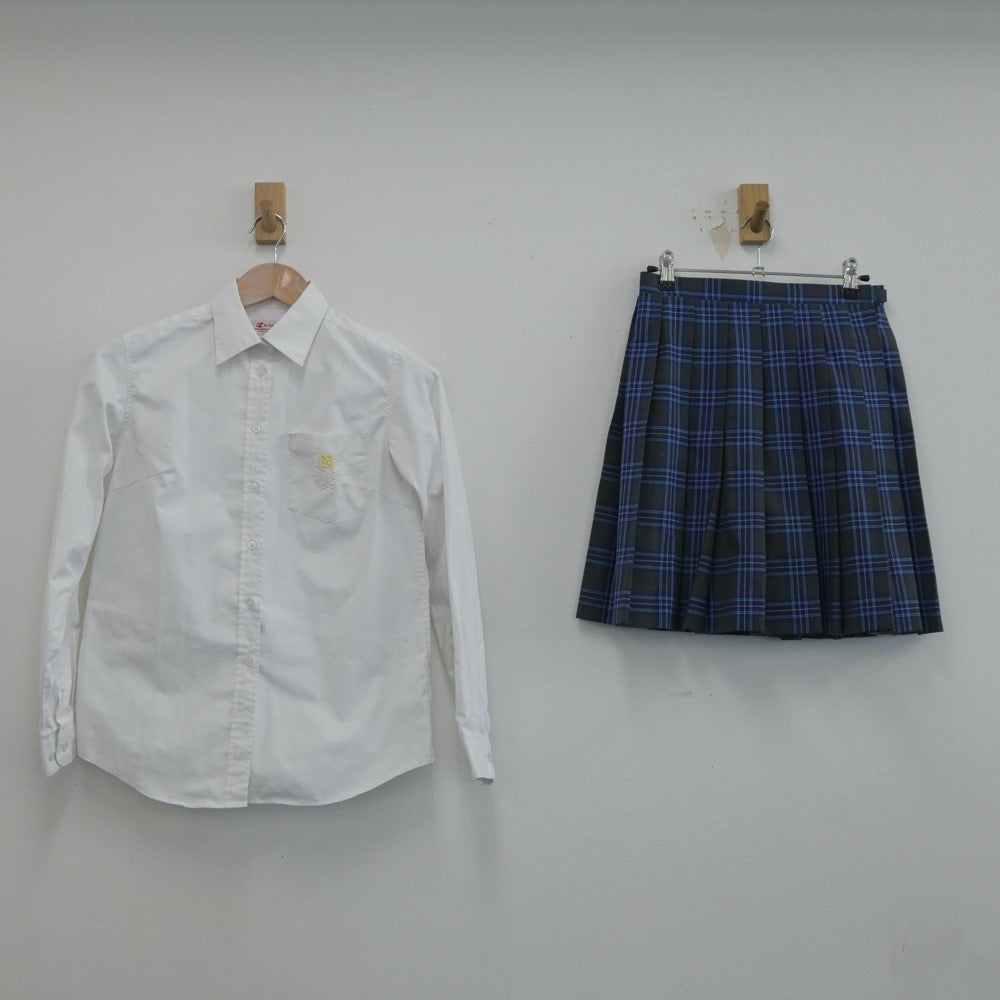 【中古】神奈川県 日本大学高等学校 女子制服 2点（シャツ・スカート）sf019962