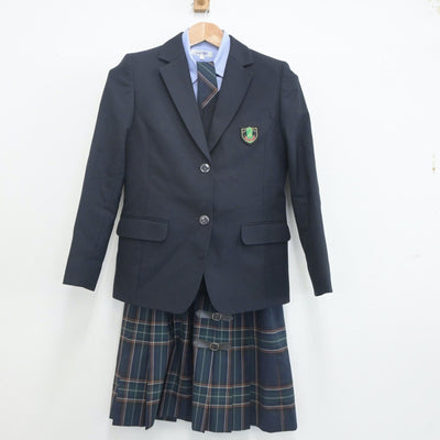 【中古】岐阜県 益田清風高等学校 女子制服 6点（ブレザー・ニット・シャツ・スカート）sf019966