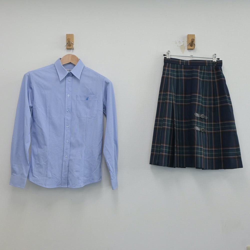 【中古】岐阜県 益田清風高等学校 女子制服 6点（ブレザー・ニット・シャツ・スカート）sf019966