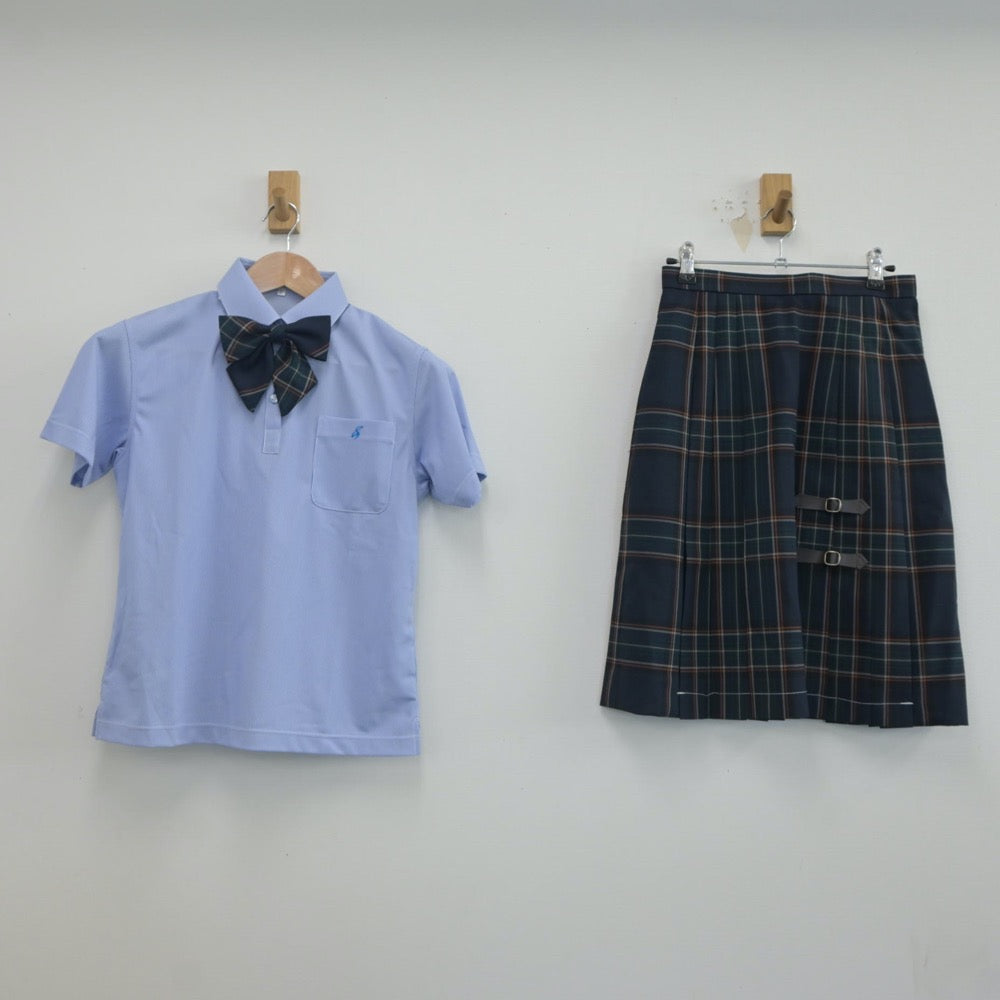 【中古】岐阜県 益田清風高等学校 女子制服 4点（シャツ・スカート）sf019967