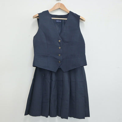 【中古】香川県 琴平高等学校 女子制服 2点（ベスト・スカート）sf019968