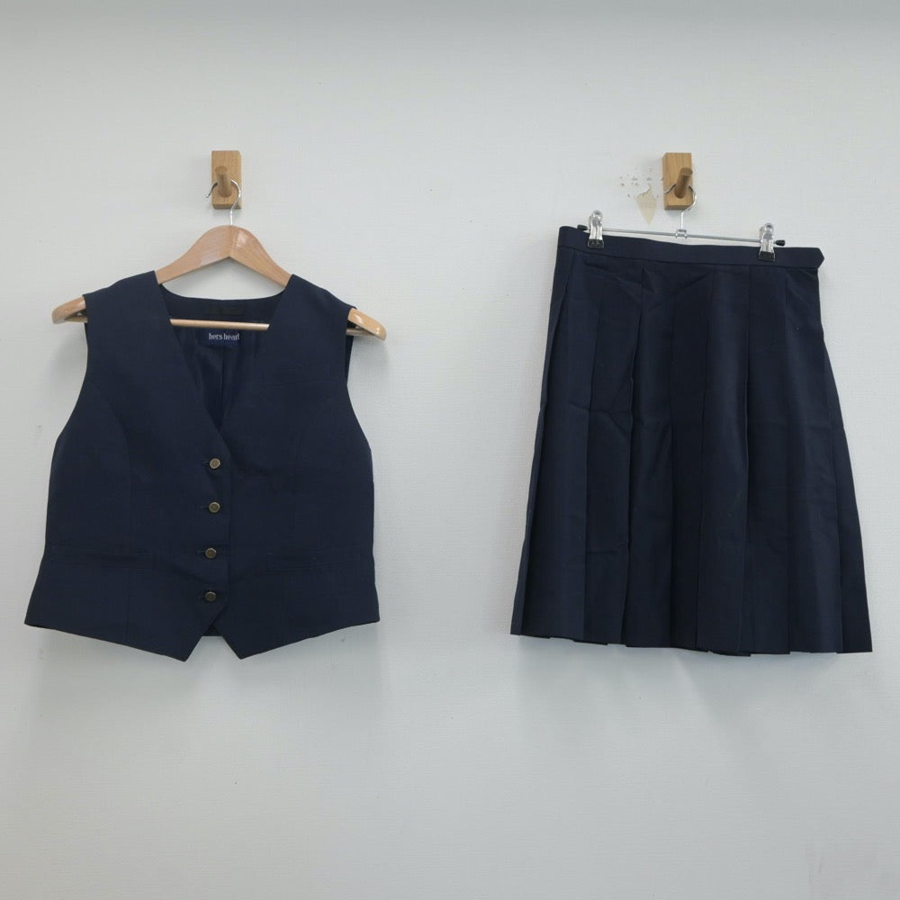 【中古】香川県 琴平高等学校 女子制服 2点（ベスト・スカート）sf019968