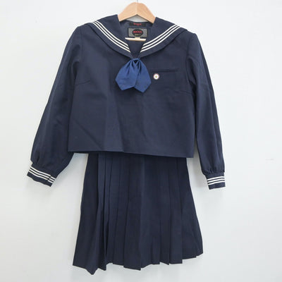 【中古】神奈川県 相模女子大学中学部 女子制服 3点（セーラー服・スカート）sf019974