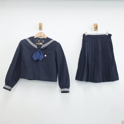 【中古】神奈川県 相模女子大学中学部 女子制服 3点（セーラー服・スカート）sf019974