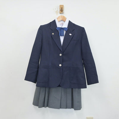 【中古】福岡県 有明工業高等専門学校 女子制服 5点（ブレザー・ニット・シャツ・スカート）sf019991