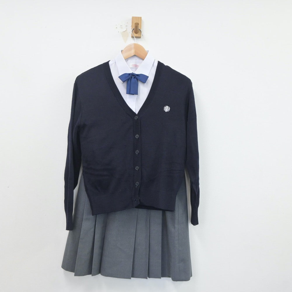 【中古】福岡県 有明工業高等専門学校 女子制服 5点（ブレザー・ニット・シャツ・スカート）sf019991