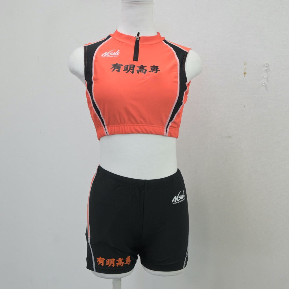 【中古】福岡県 有明工業高等専門学校/陸上部ユニフォーム 女子制服 2点（部活ユニフォーム 上・部活ユニフォーム 下）sf019993