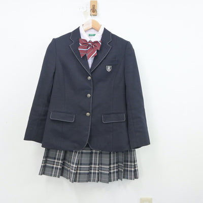 【中古】福岡県 福岡大学附属若葉高等学校 女子制服 5点（ブレザー・シャツ・スカート）sf020008