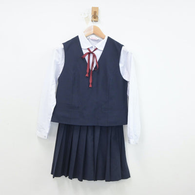 【中古】奈良県 生駒市立大瀬中学校 女子制服 5点（ブレザー・ベスト・シャツ・スカート）sf020012