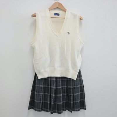 【中古】東京都 立川国際中等教育学校 女子制服 2点（ニットベスト・スカート）sf020023