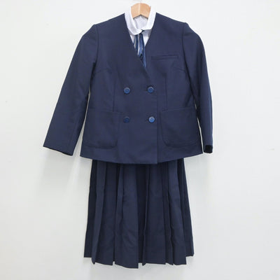 【中古】千葉県 習志野台中学校 女子制服 5点（ブレザー・シャツ・ベスト・スカート）sf020025