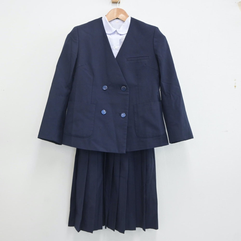 【中古】千葉県 習志野台中学校 女子制服 4点（ブレザー・シャツ・ベスト・スカート）sf020026