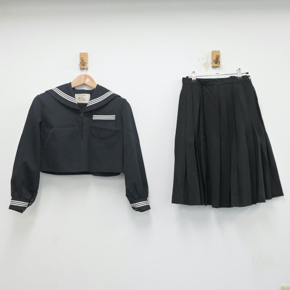 【中古】愛媛県 西条南中学校 女子制服 2点（セーラー服・スカート）sf020061