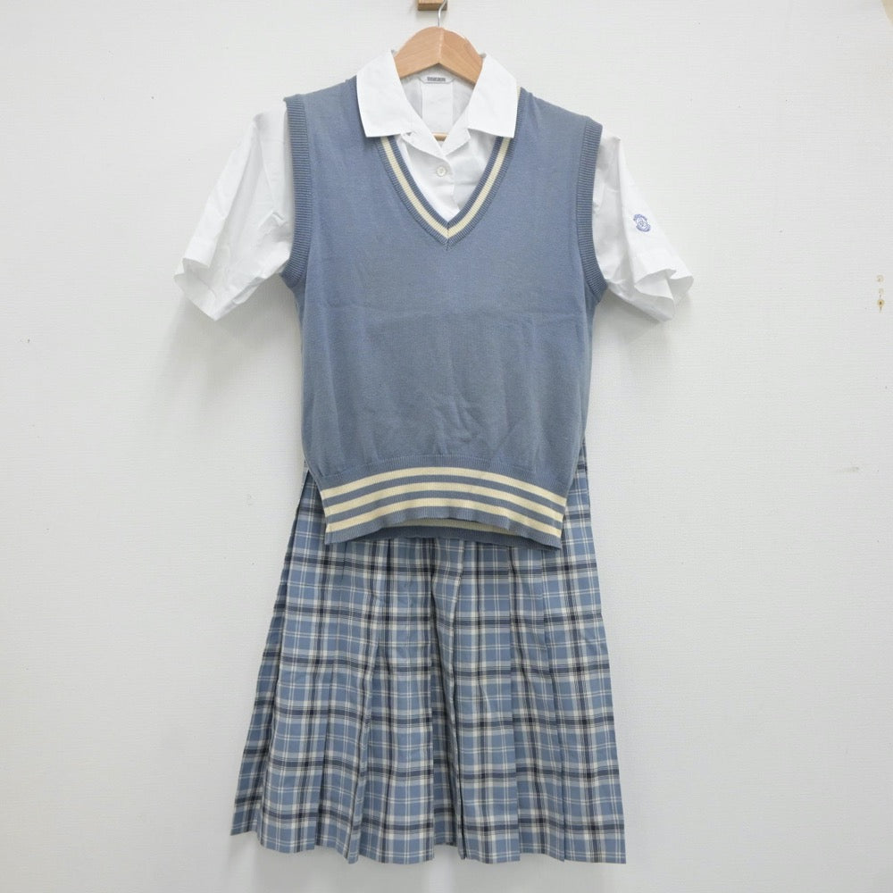 【中古】愛媛県 松山東雲高等学校 女子制服 3点（シャツ・ニットベスト・スカート）sf020074