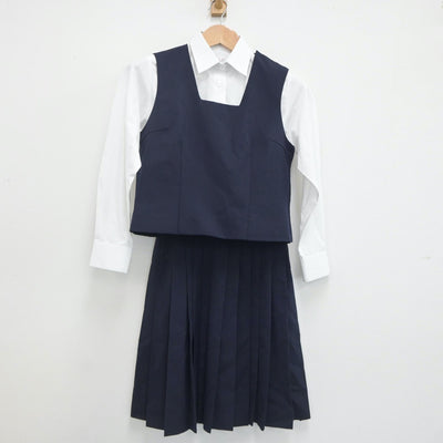 【中古】神奈川県 藤沢市立湘洋中学校 女子制服 4点（ブレザー・ベスト・シャツ・スカート）sf020080