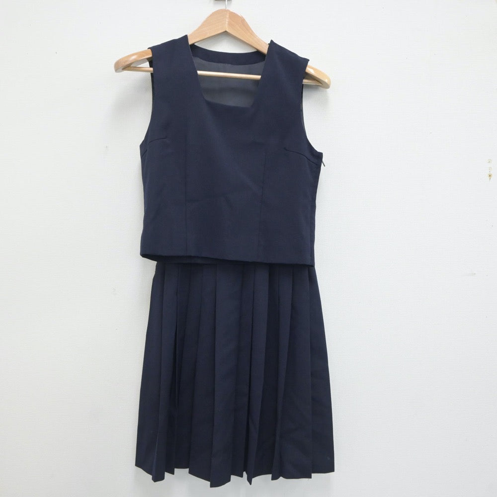 【中古】神奈川県 藤沢市立湘洋中学校 女子制服 2点（ベスト・スカート）sf020081