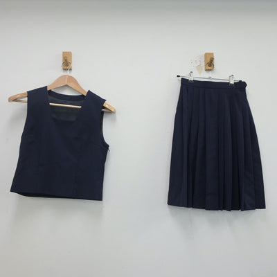 【中古】神奈川県 藤沢市立湘洋中学校 女子制服 2点（ベスト・スカート）sf020081