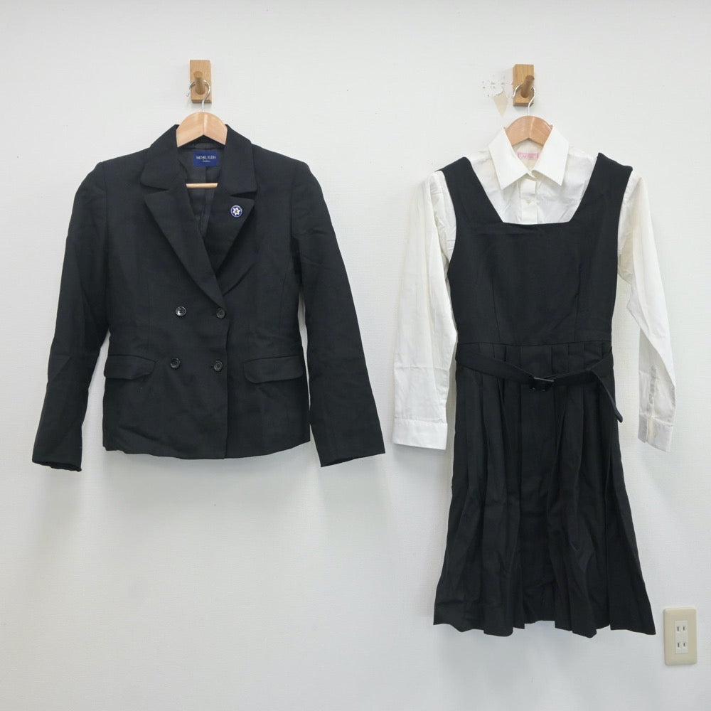 【中古】埼玉県 埼玉県立不動岡高等学校 女子制服 3点（ブレザー・シャツ・ジャンパースカート）sf020084