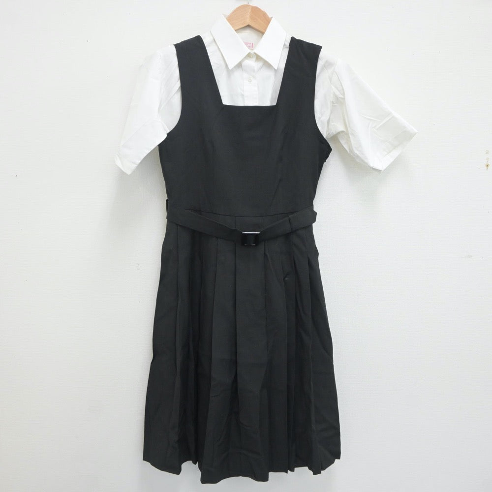 【中古】埼玉県 埼玉県立不動岡高等学校 女子制服 2点（シャツ・ジャンパースカート）sf020085