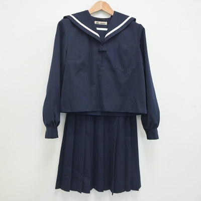 【中古】香川県 丸亀市立西中学校 女子制服 2点（セーラー服・スカート）sf020086