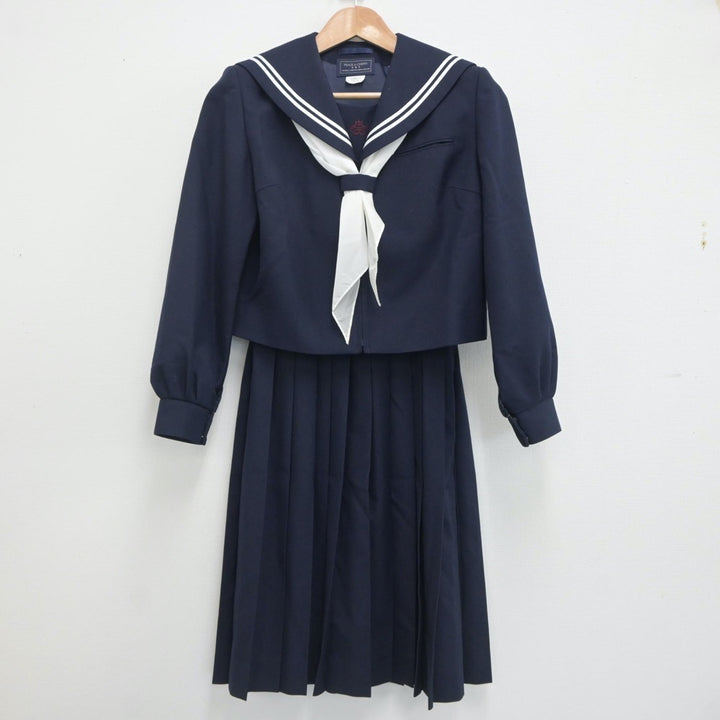 【中古】群馬県 前橋市元総社中学校 女子制服 4点（セーラー服・ベスト・スカート）sf020092