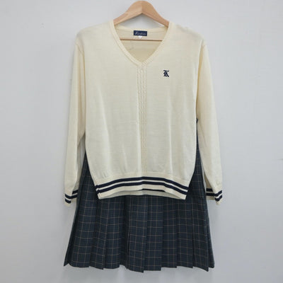 【中古】大阪府 薫英女学院中学校 女子制服 3点（ブレザー・ニット・スカート）sf020100