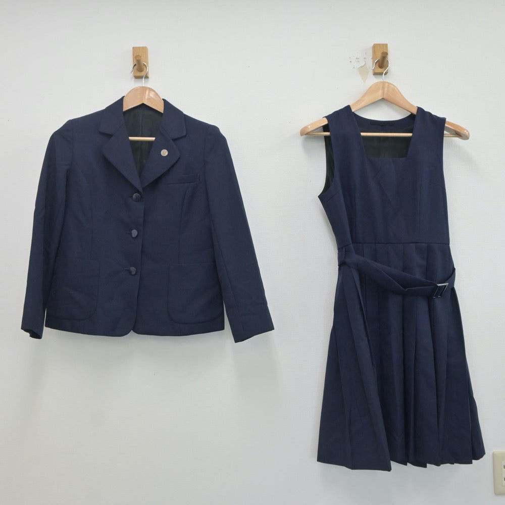 【中古】神奈川県 玉川中学校 女子制服 2点（ブレザー・ジャンパースカート）sf020112