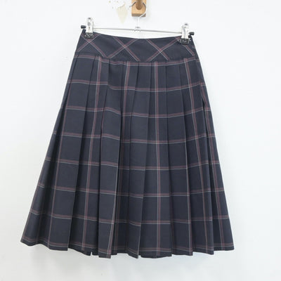 【中古】埼玉県 鶴ヶ島清風高等学校 女子制服 2点（ニットベスト・スカート）sf020120