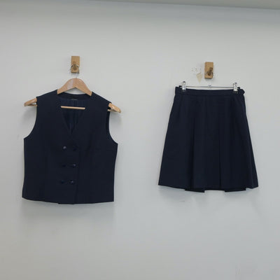 【中古】埼玉県 所沢西高等学校 女子制服 2点（ベスト・スカート）sf020122