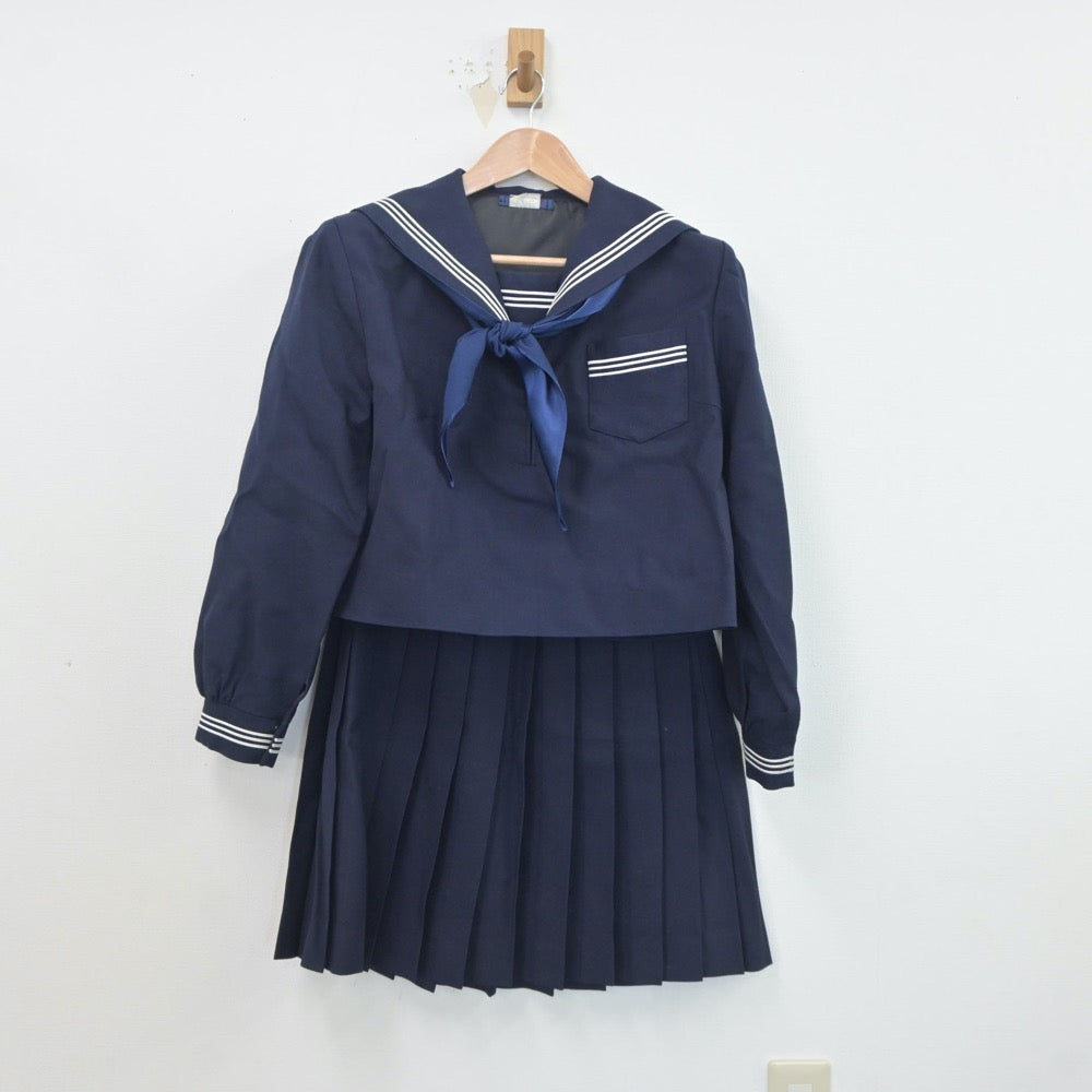 【中古】群馬県 樹徳高等学校 女子制服 4点（セーラー服・スカート）sf020126