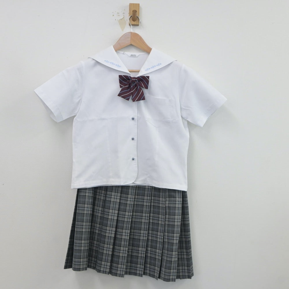 【中古】北海道 北海道大麻高等学校 女子制服 5点（ニットベスト・セーラー服・スカート）sf020143