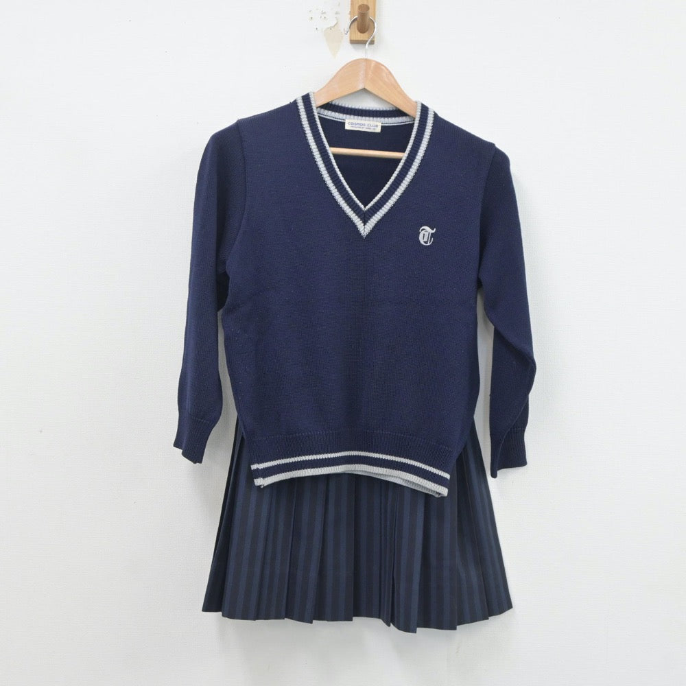 【中古】神奈川県 桐蔭学園高等学校 女子制服 3点（ブレザー・ニット・スカート）sf020149