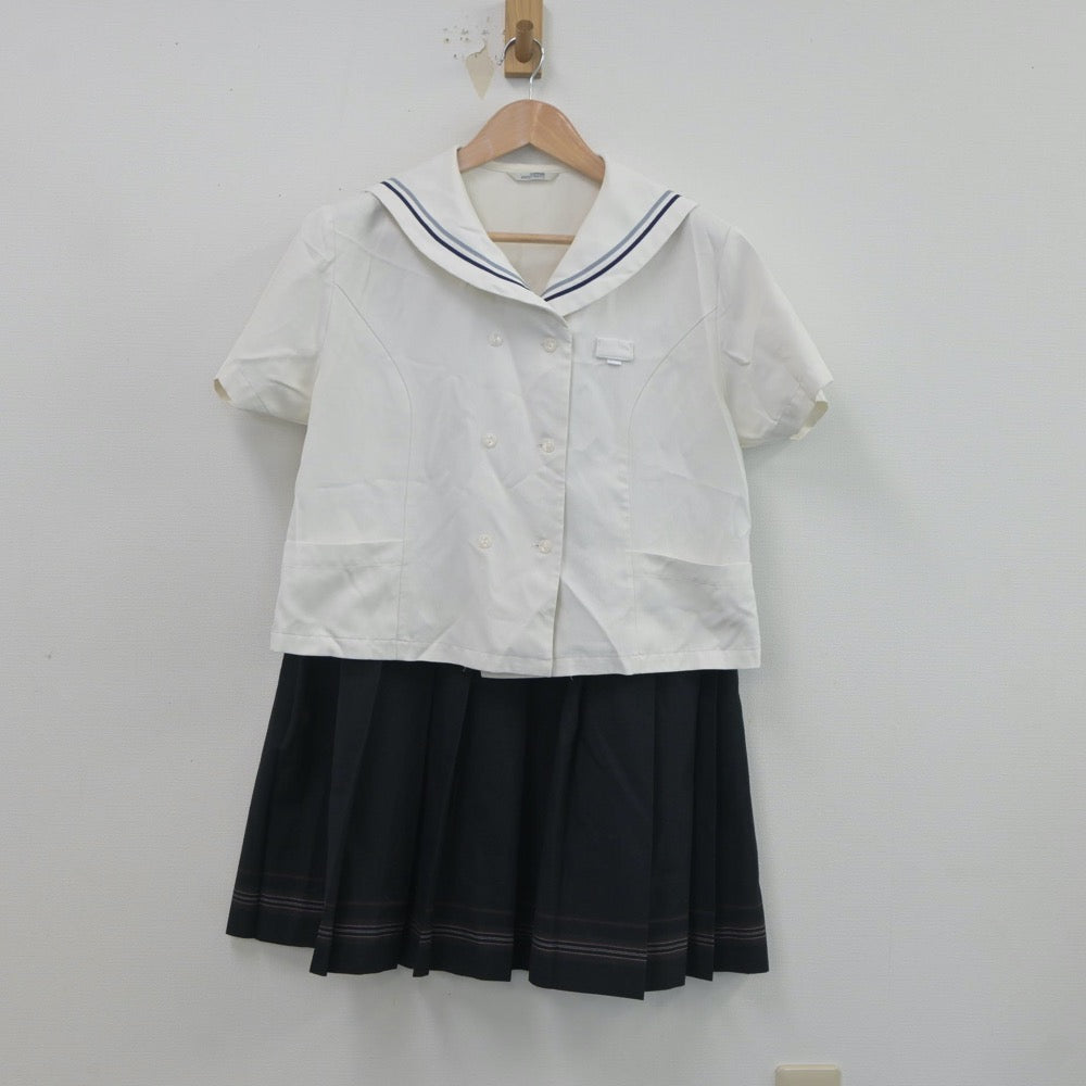 【中古】福岡県 福岡常葉高等学校 女子制服 3点（セーラー服・セーラー服・スカート）sf020159