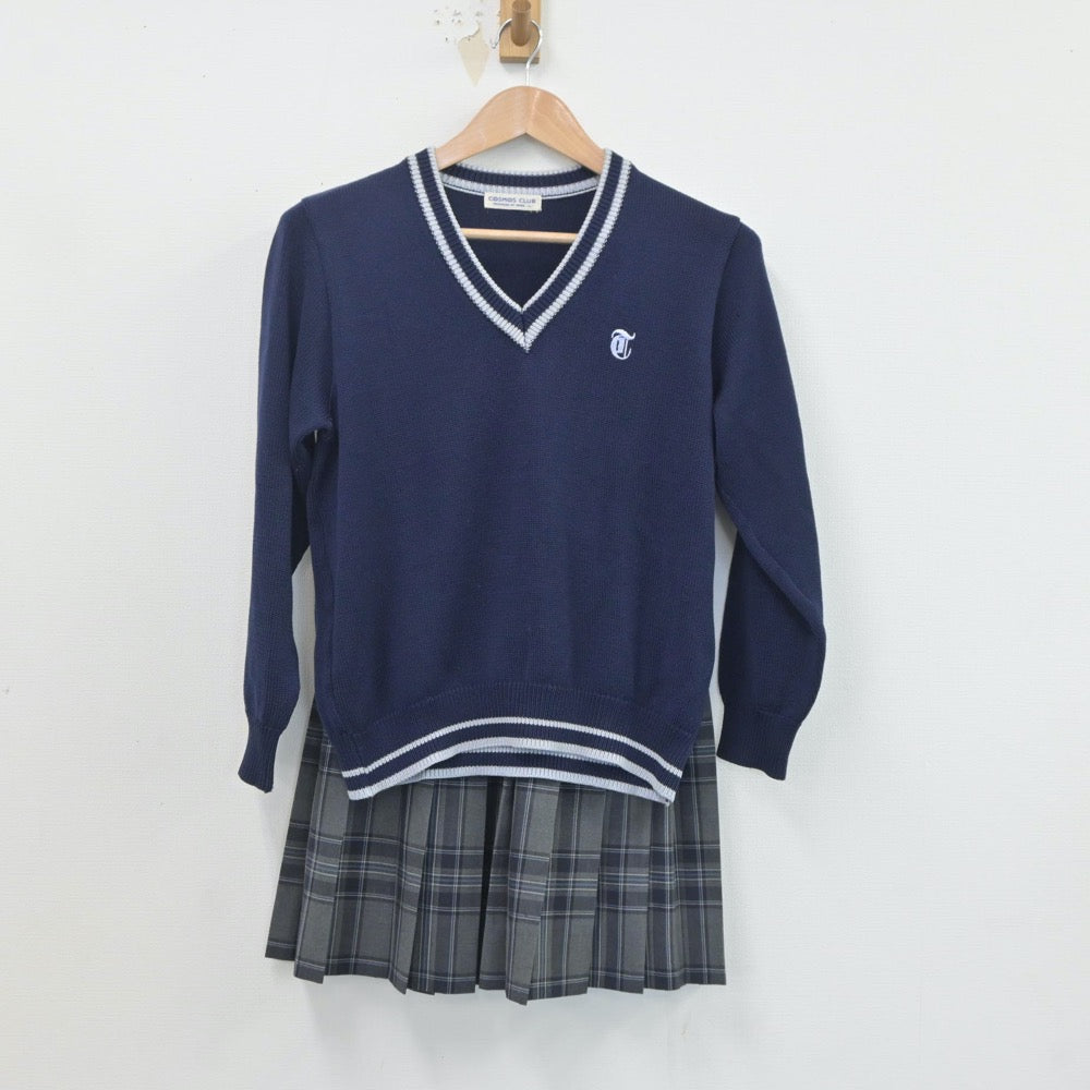 【中古】神奈川県 桐蔭学園高等学校 女子制服 2点（ニット・スカート）sf020160