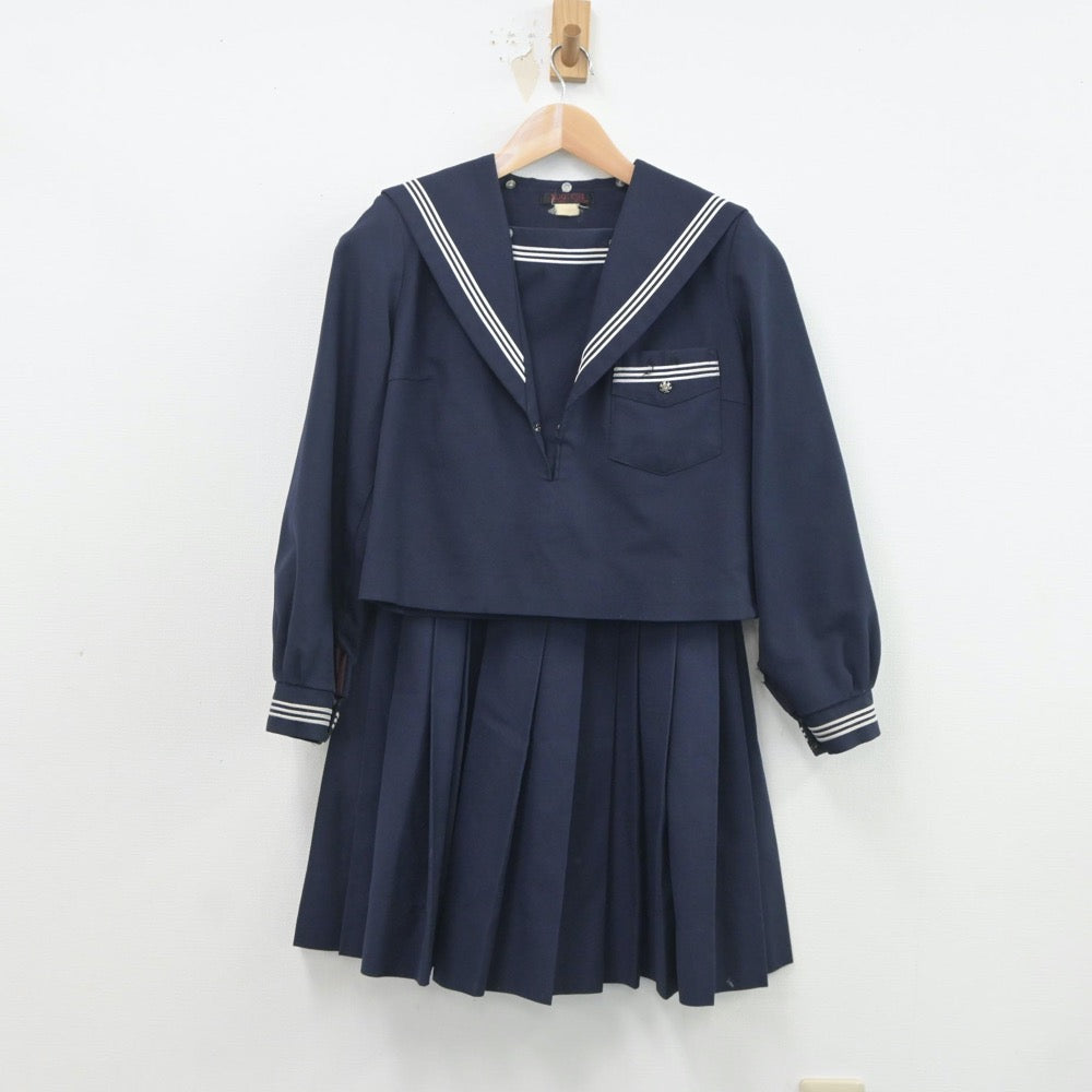 【中古】大阪府 佐野高等学校 女子制服 2点（セーラー服・スカート）sf020164