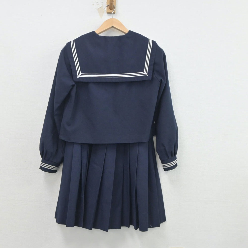 【中古】大阪府 佐野高等学校 女子制服 2点（セーラー服・スカート）sf020164