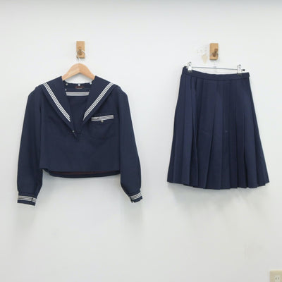 【中古】大阪府 佐野高等学校 女子制服 2点（セーラー服・スカート）sf020164