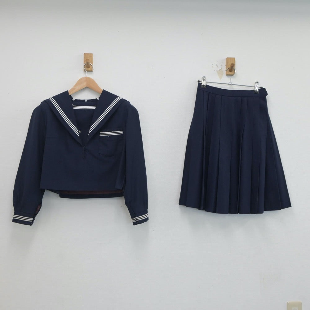 【中古】大阪府 佐野高等学校 女子制服 2点（セーラー服・スカート）sf020165